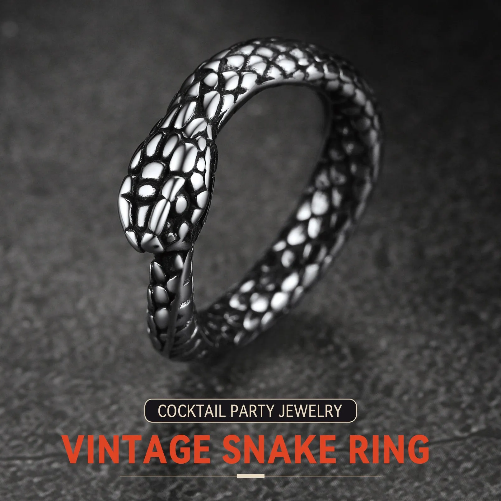 Stainless Steel Midi Snake Band Ring for Men Women sold by FaithHeart product image thumbnail 5