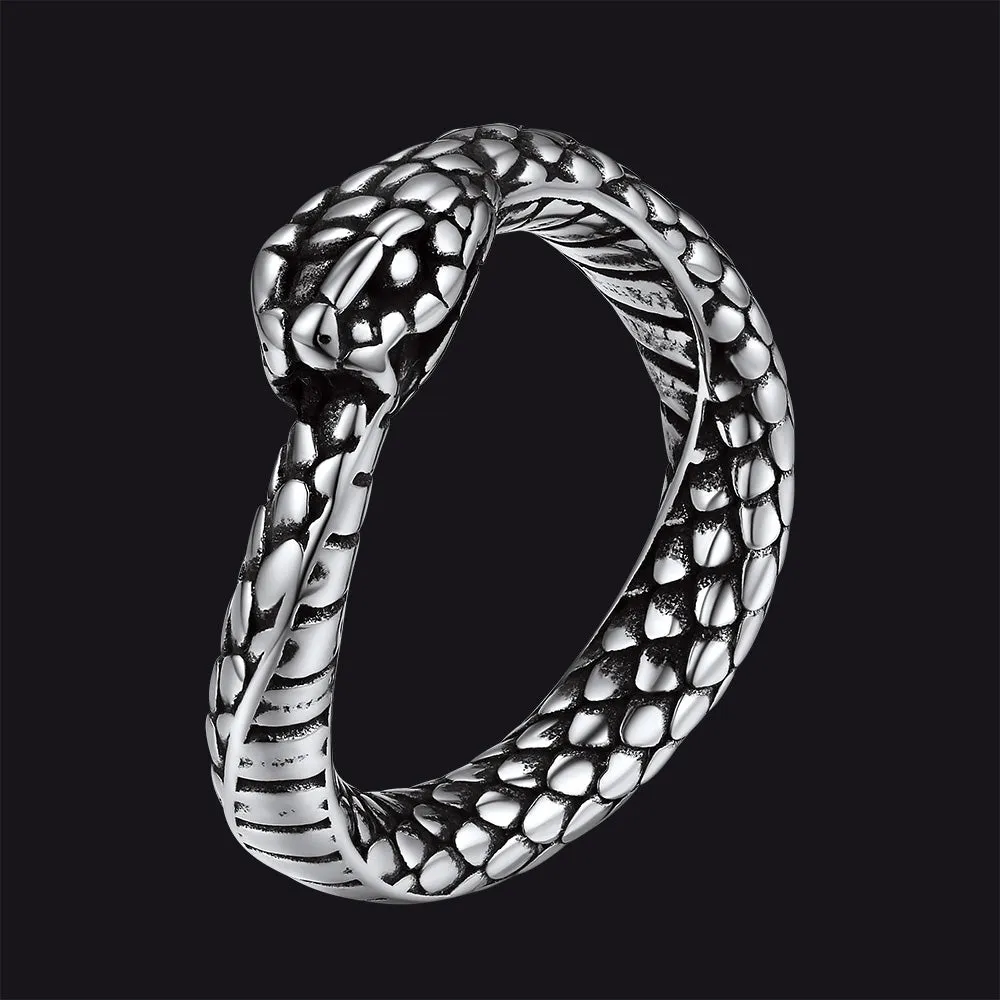 Stainless Steel Midi Snake Band Ring for Men Women sold by FaithHeart