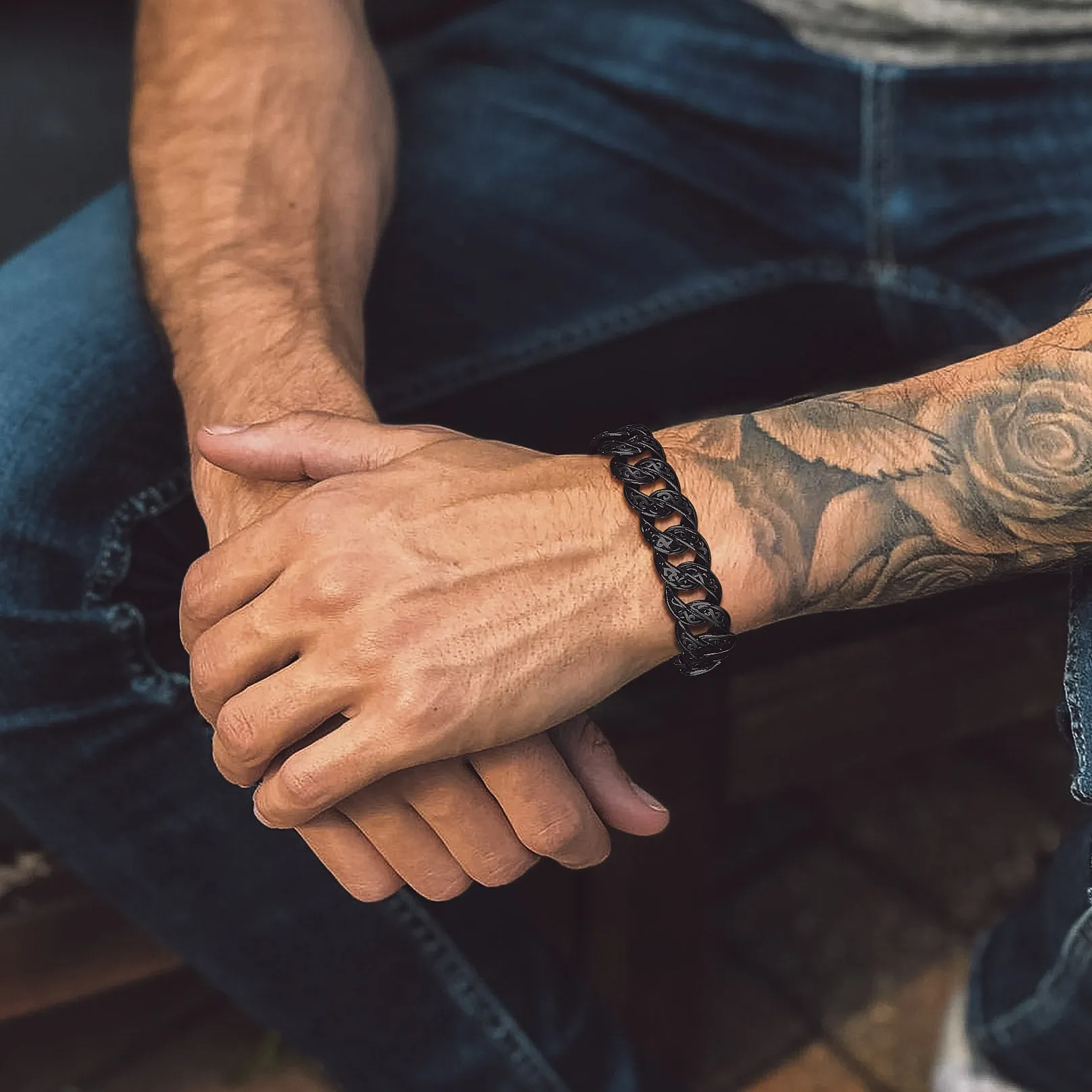 Stainless Steel Celtic Chunky Cuban Link Chain Bracelet for Men sold by FaithHeart product image thumbnail 3