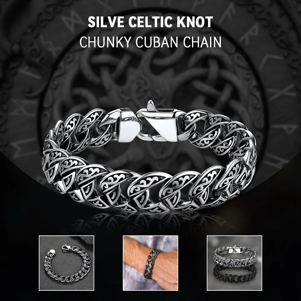 Stainless Steel Celtic Chunky Cuban Link Chain Bracelet for Men sold by FaithHeart product image thumbnail 4