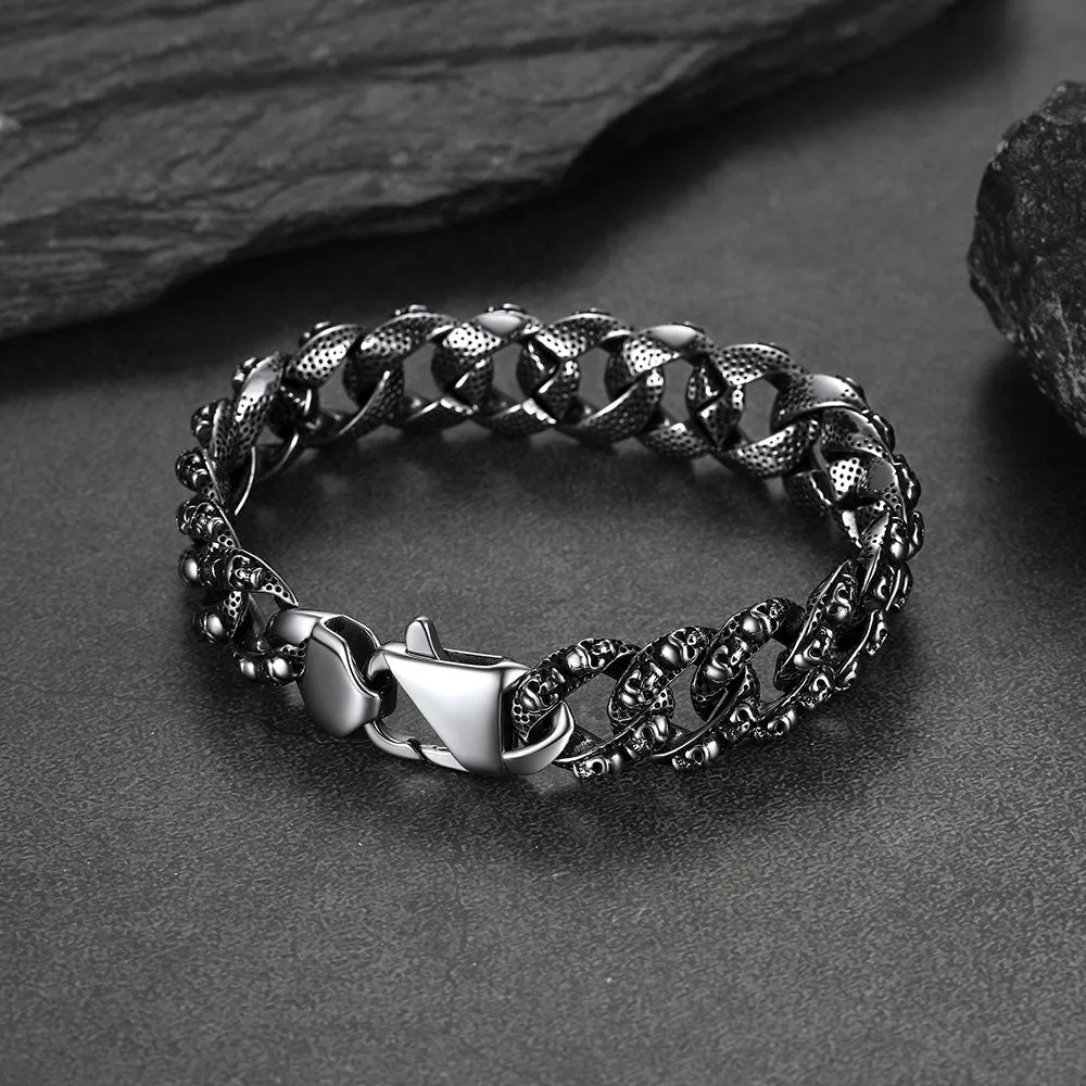 Chunky Heavy Skull Cuban Link Chain Bracelet for Men, 16MM Width sold by FaithHeart product image thumbnail 5
