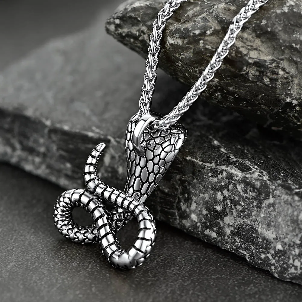 Punk Cobra Sanke Pendant Necklace for Men sold by FaithHeart product image thumbnail 3