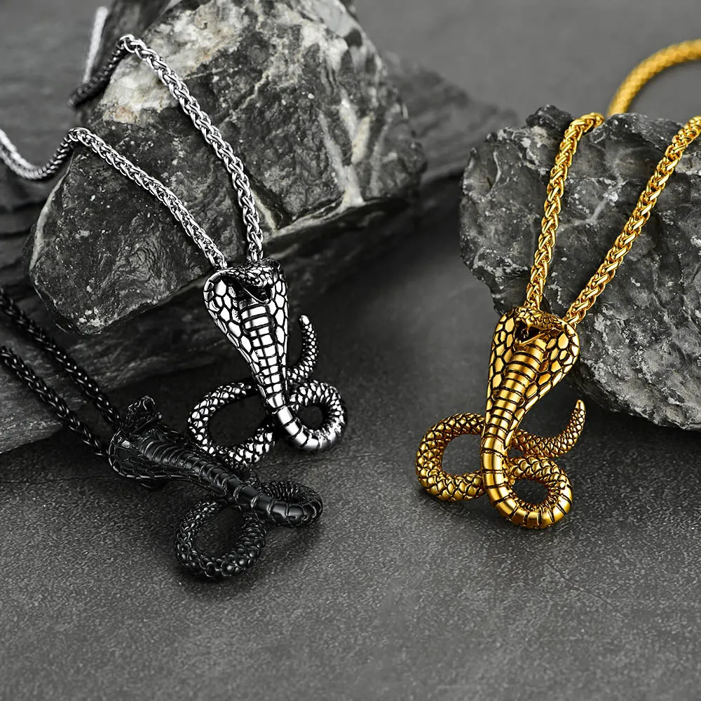 Punk Cobra Sanke Pendant Necklace for Men sold by FaithHeart product image thumbnail 2