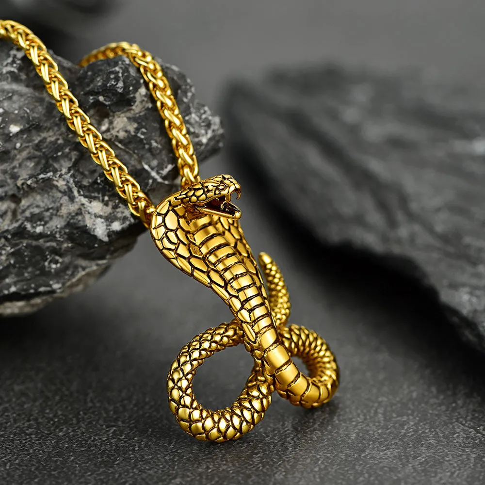 Punk Cobra Sanke Pendant Necklace for Men sold by FaithHeart product image thumbnail 5