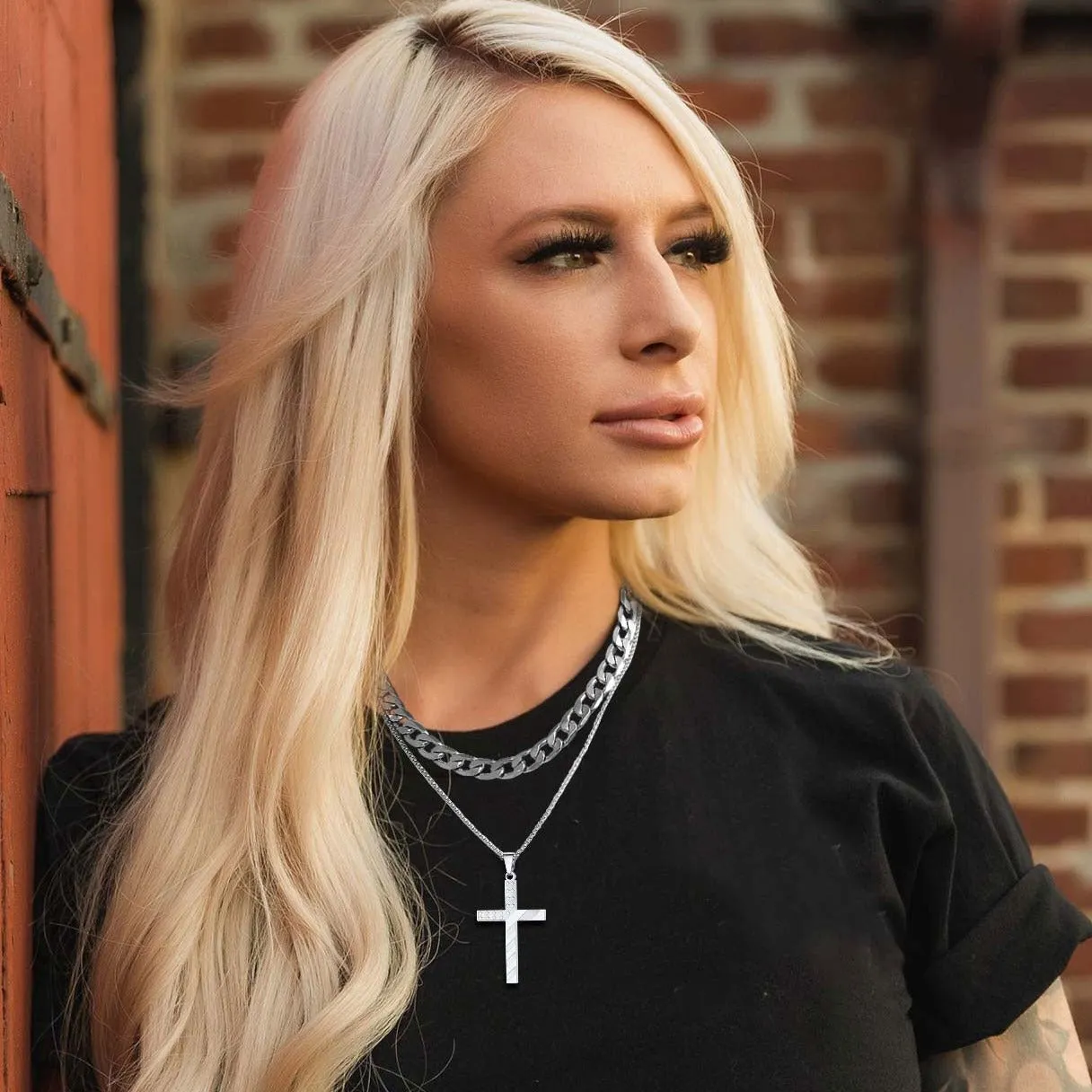 Patriotic American Flag Cross Pendant Necklace for Men Women sold by FaithHeart product image thumbnail 4