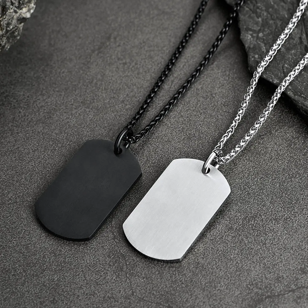 Engraved American Flag Dog Tag Necklace for Men sold by FaithHeart product image thumbnail 5