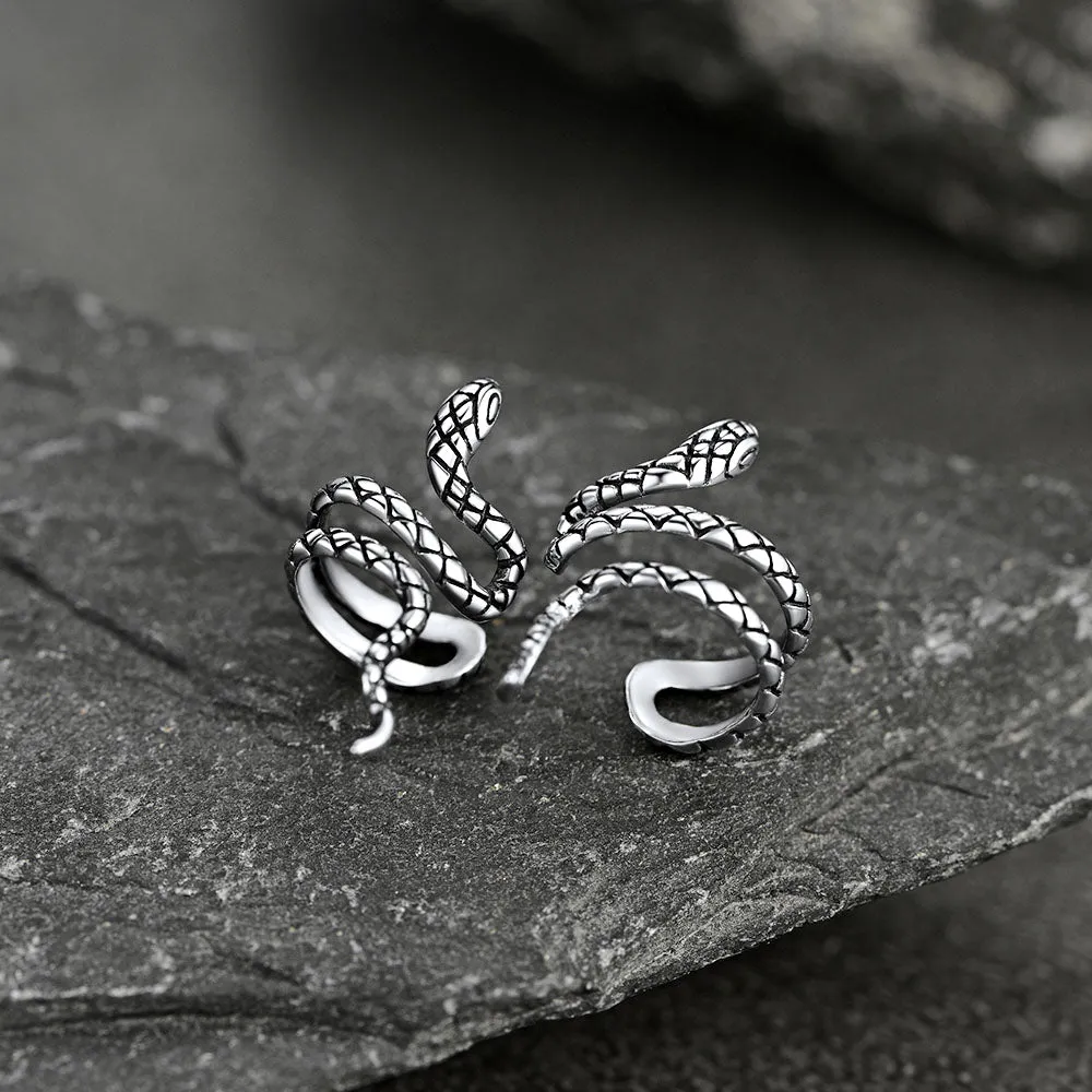 925 Silver Coiled Snake Ear Cuff Earrings sold by FaithHeart product image thumbnail 3