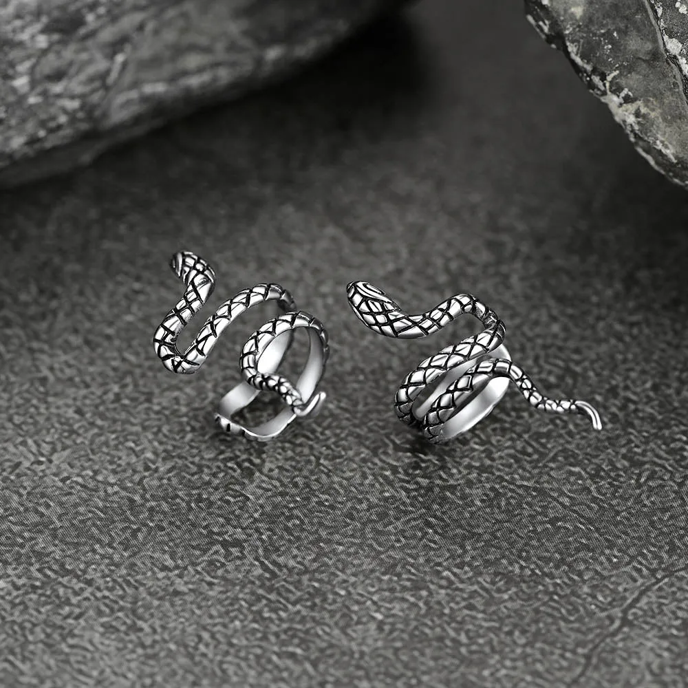 925 Silver Coiled Snake Ear Cuff Earrings sold by FaithHeart product image thumbnail 4
