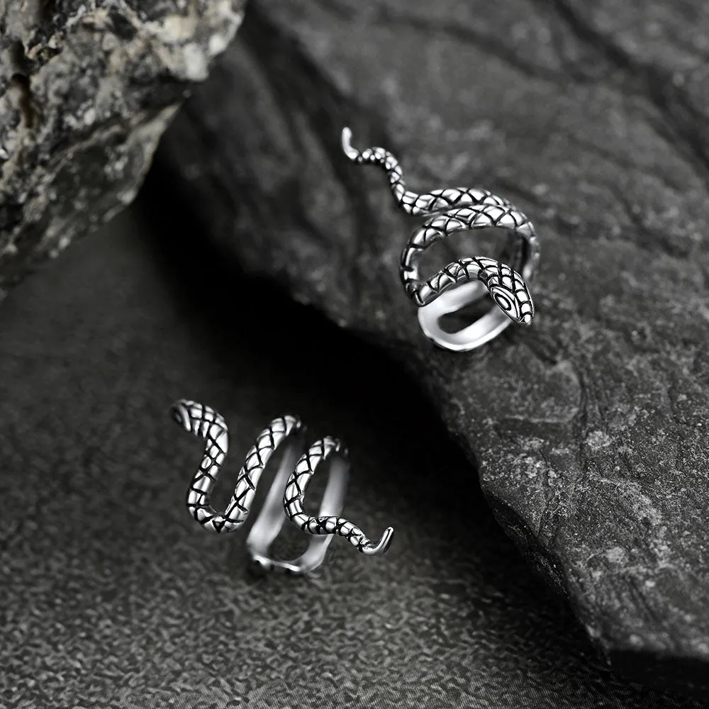 925 Silver Coiled Snake Ear Cuff Earrings sold by FaithHeart product image thumbnail 5
