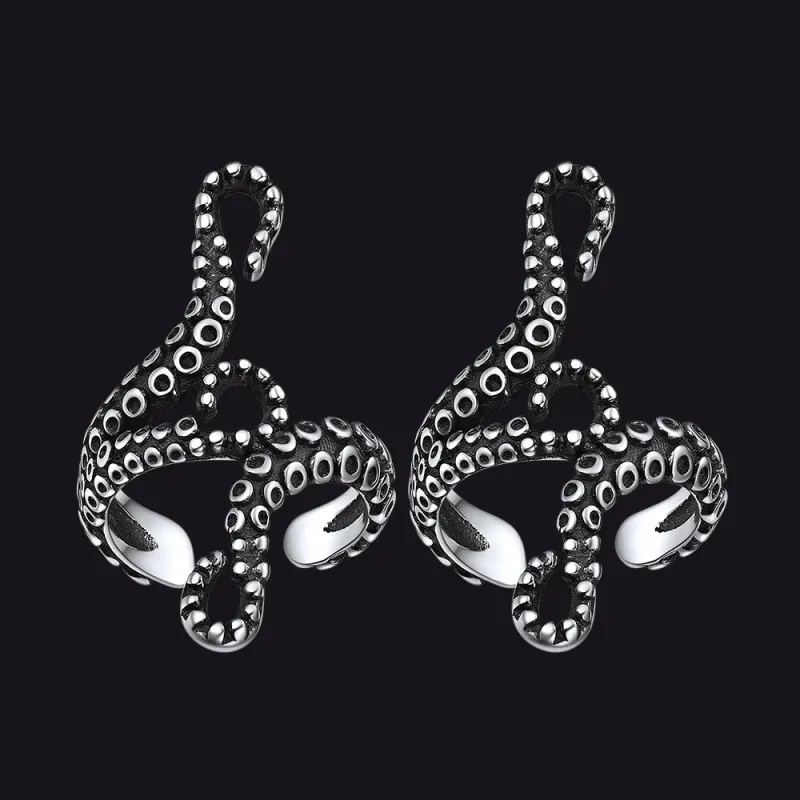 Sterling Silver Octopus Ear Cuff Earrings for Men sold by FaithHeart