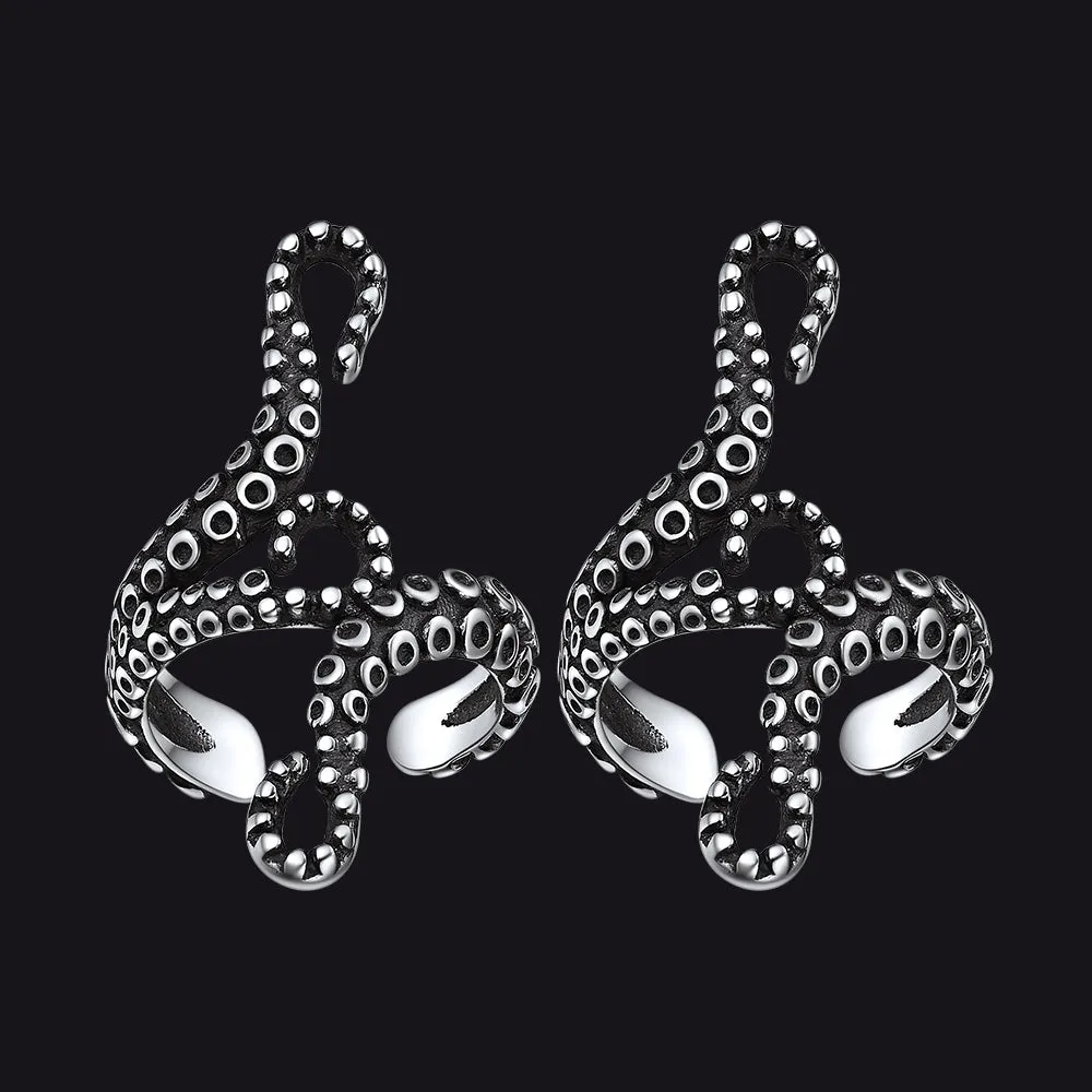 Sterling Silver Octopus Ear Cuff Earrings for Men sold by FaithHeart