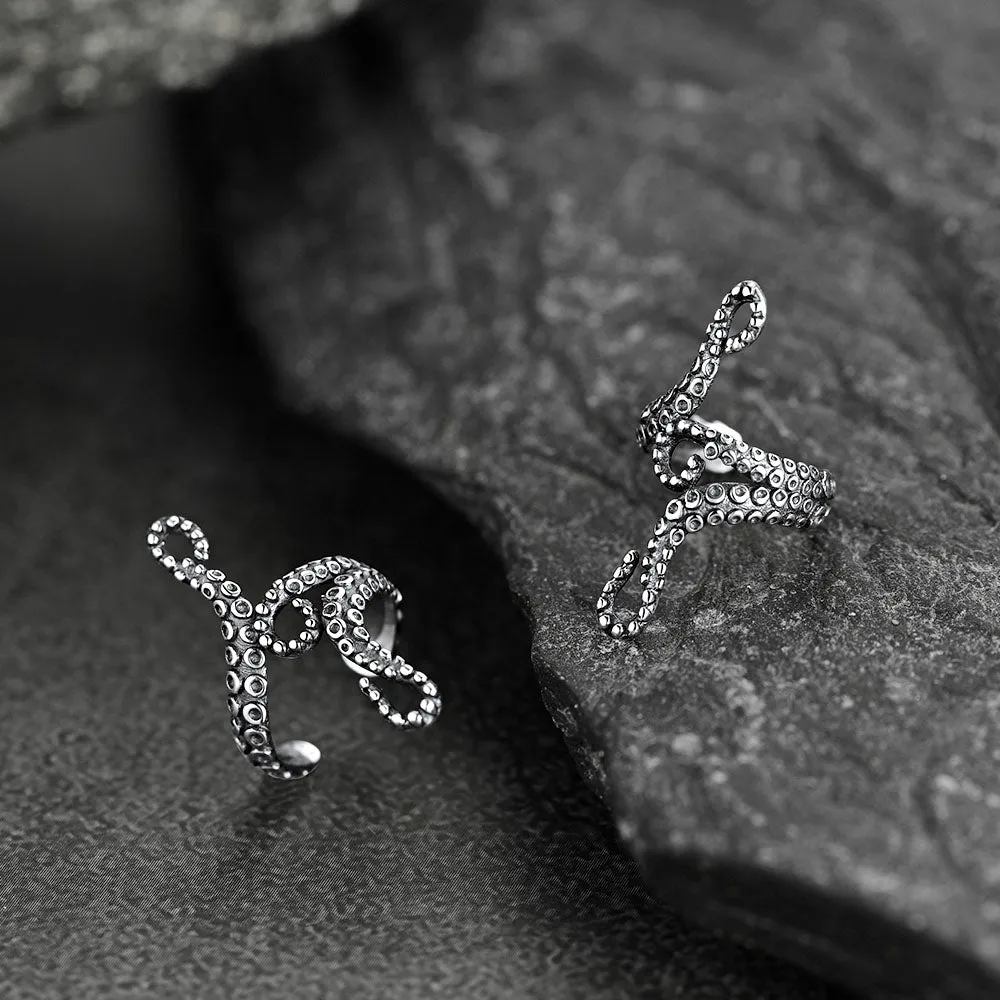 Sterling Silver Octopus Ear Cuff Earrings for Men sold by FaithHeart product image thumbnail 5