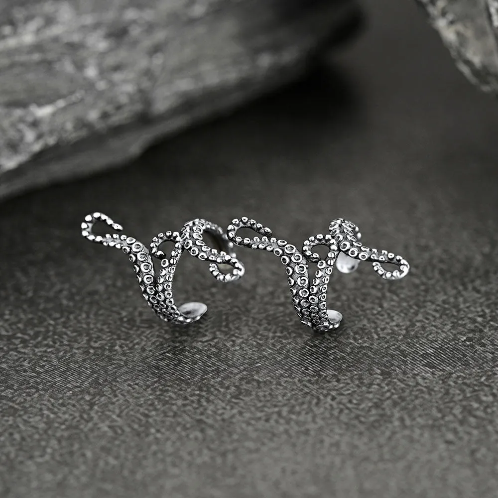 Sterling Silver Octopus Ear Cuff Earrings for Men sold by FaithHeart product image thumbnail 3