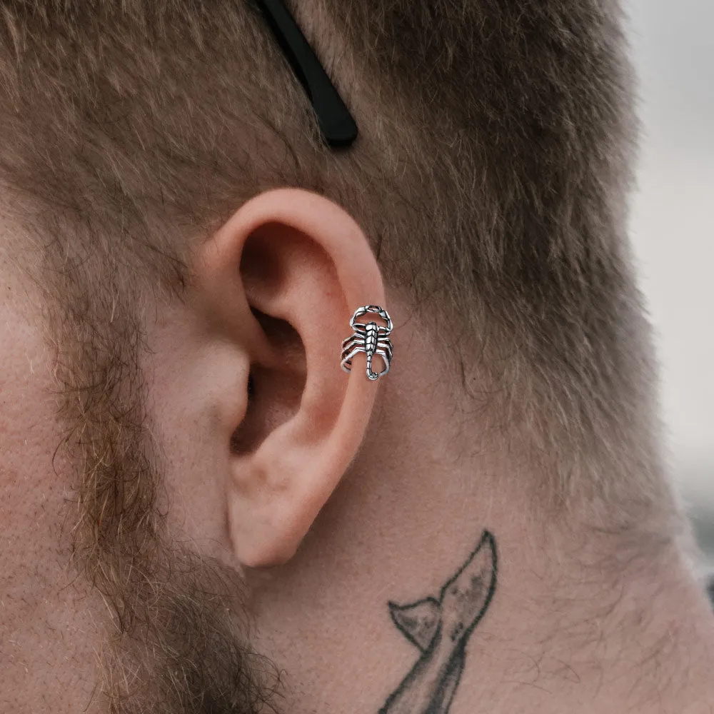 Sterling Silver Scorpion Ear Cuff for Men sold by FaithHeart product image thumbnail 2