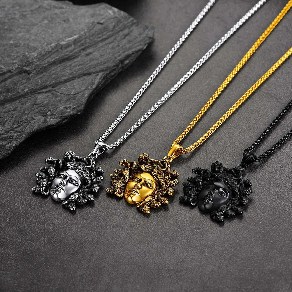 Vintage Medusa Necklace Amulet Pendant for Women Men sold by FaithHeart product image thumbnail 2
