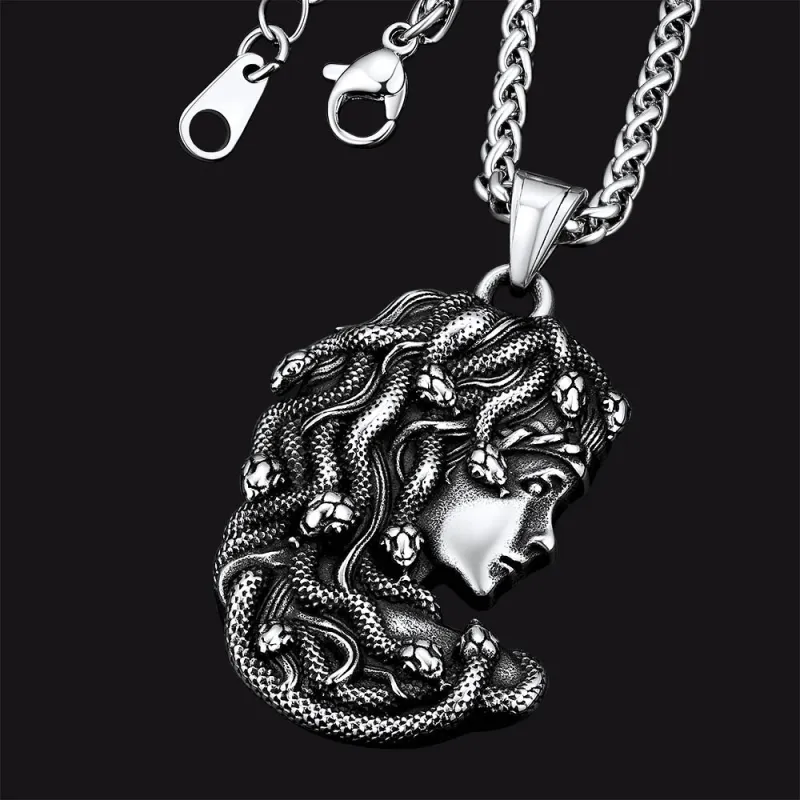 Greek Mythology Medusa Pendant Necklace Stainless Steel sold by FaithHeart