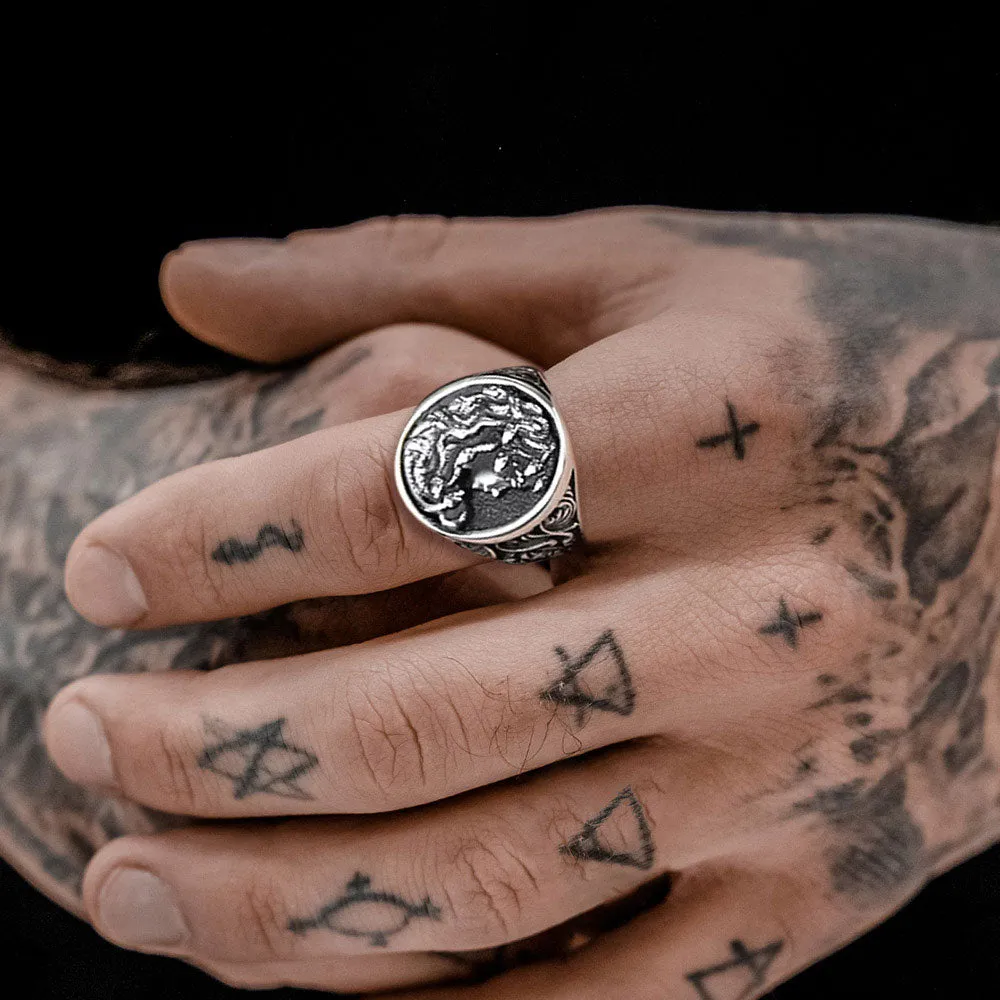 Medusa Snake Hair Ring Greek Mythology Signet Ring for Men Women sold by FaithHeart product image thumbnail 3