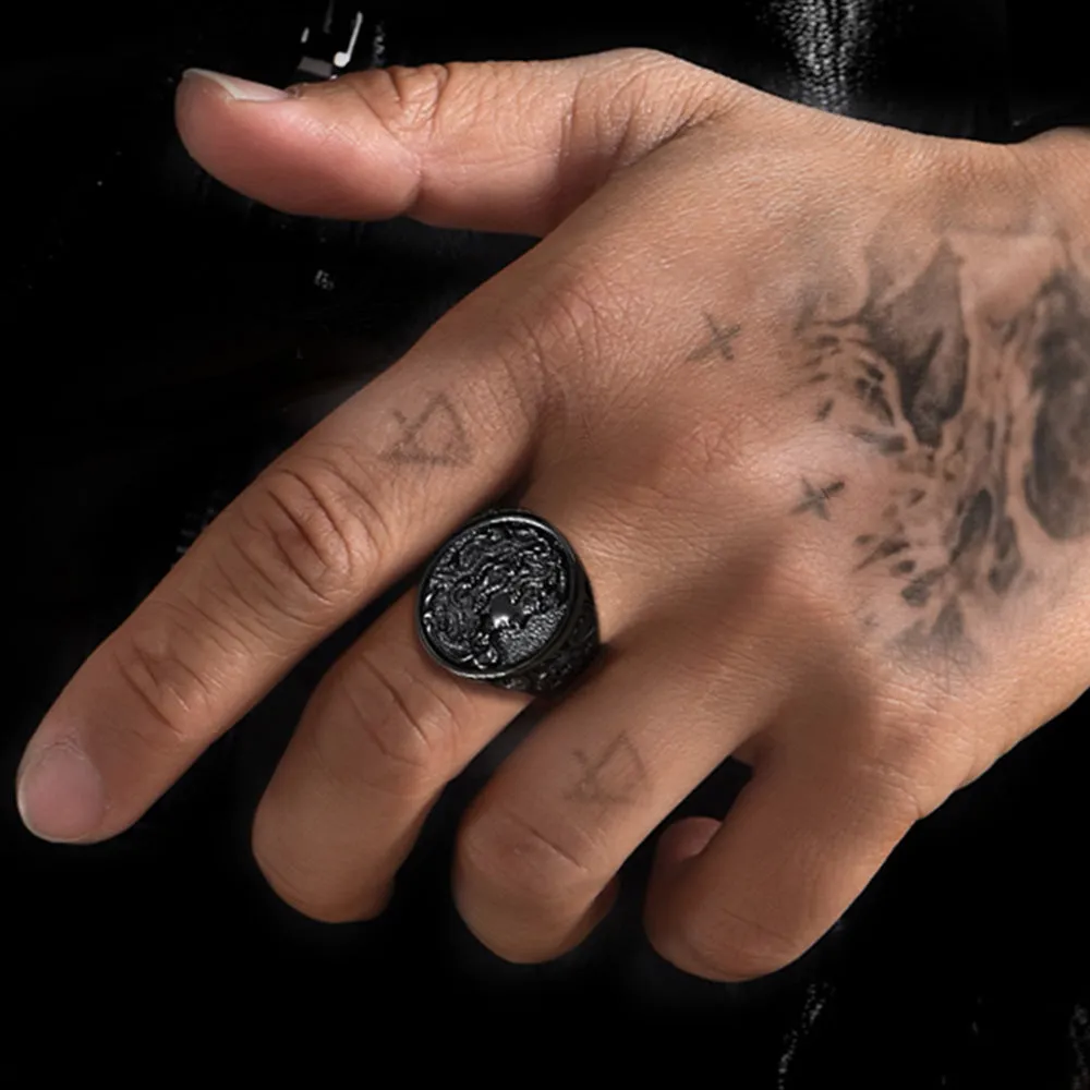Medusa Snake Hair Ring Greek Mythology Signet Ring for Men Women sold by FaithHeart product image thumbnail 2