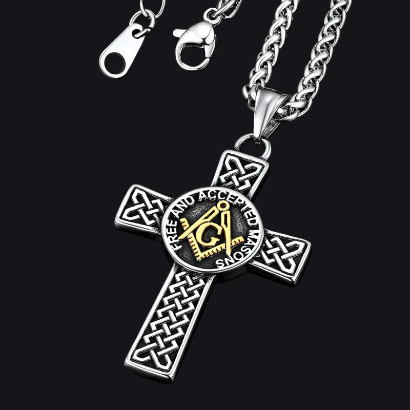 Masonic Celtic Cross Pendant Necklace for Men sold by FaithHeart