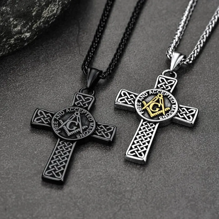 Masonic Celtic Cross Pendant Necklace for Men sold by FaithHeart product image thumbnail 3