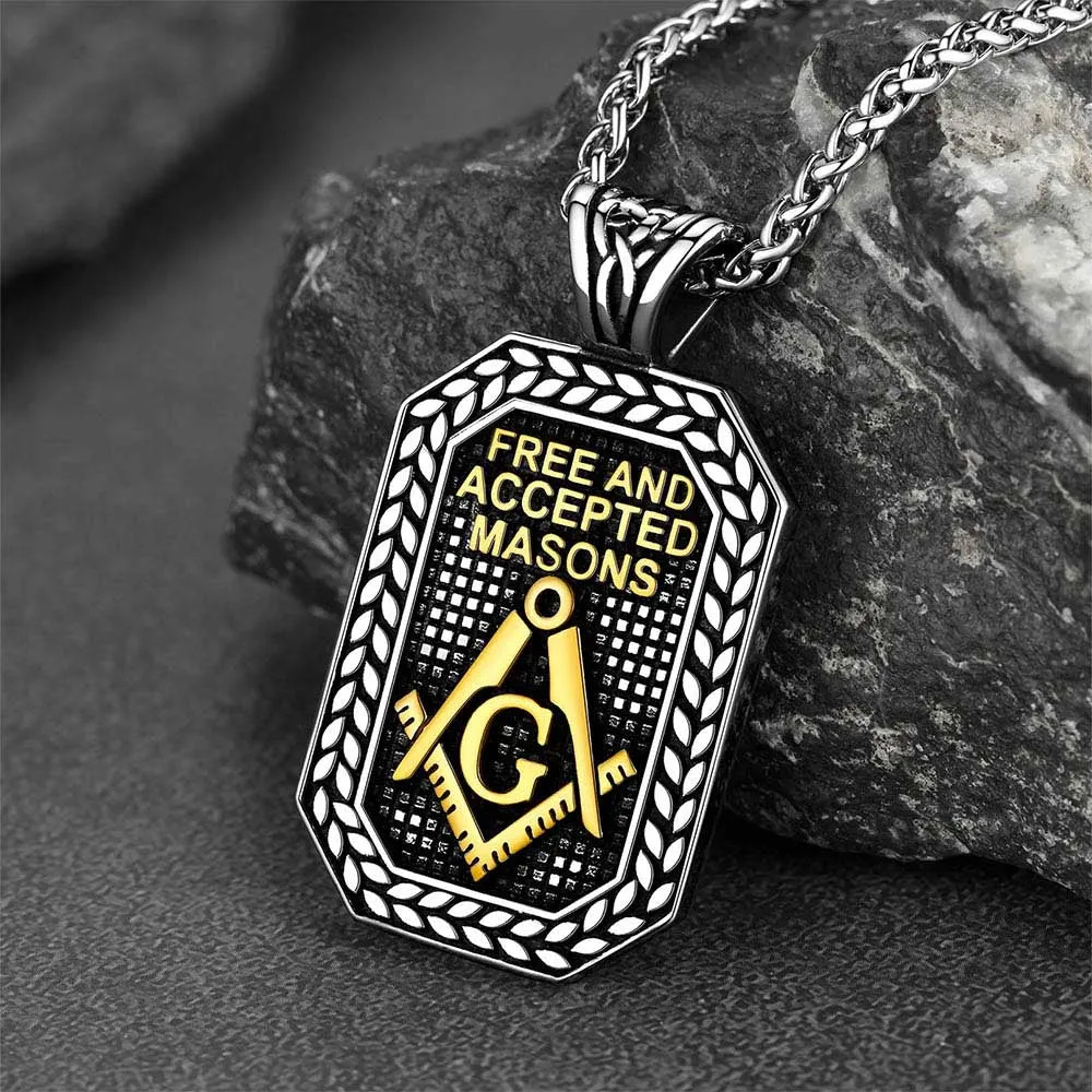 Engraved Freemason Masonic Dog Tag Necklace for Men sold by FaithHeart product image thumbnail 5