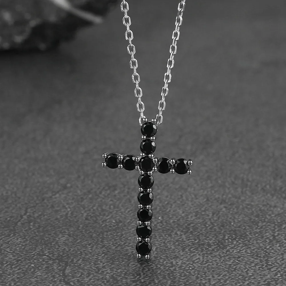 Sterling Silver Diamond Cross Necklace Crucifix Pendant Necklace for Women sold by FaithHeart product image thumbnail 4