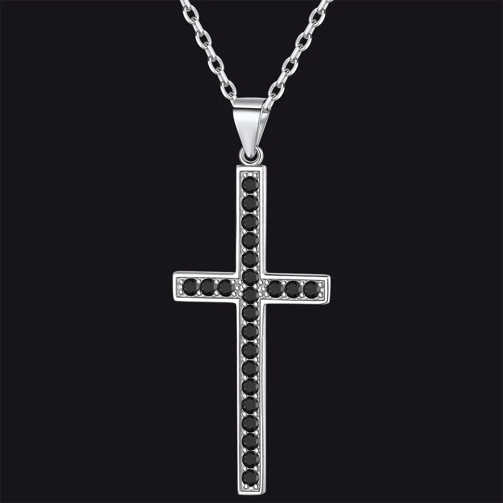Sterling Silver Zirconia Cross Necklace for Men sold by FaithHeart product image thumbnail 5