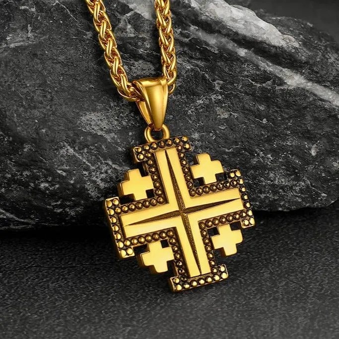Religious Jerusalem Cross Necklace Stainless Steel sold by FaithHeart product image thumbnail 5