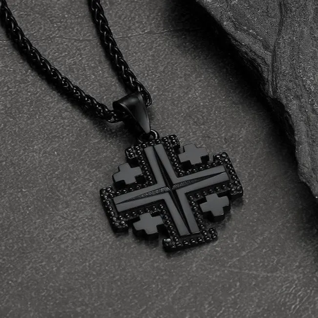 Religious Jerusalem Cross Necklace Stainless Steel sold by FaithHeart product image thumbnail 4
