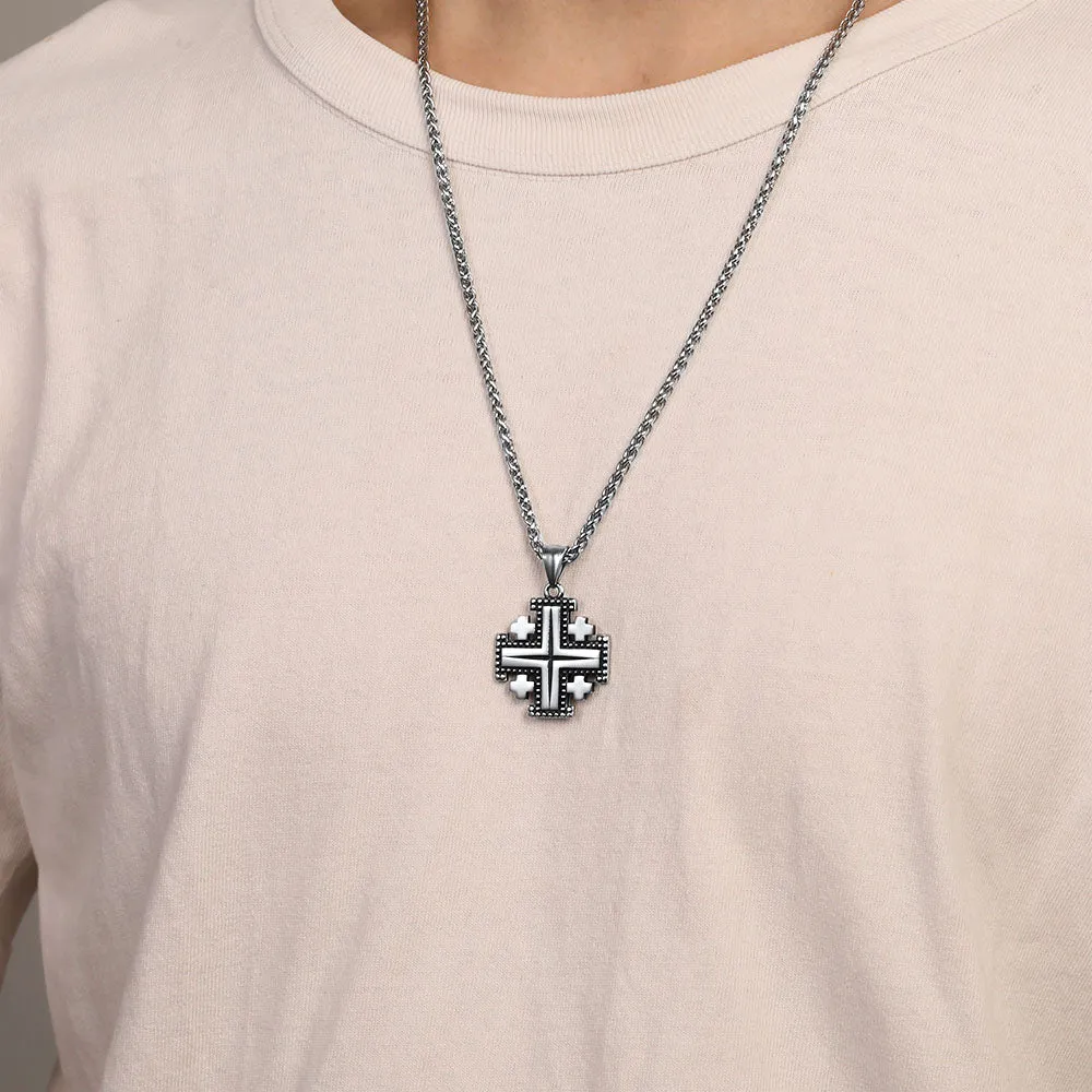 Religious Jerusalem Cross Necklace Stainless Steel sold by FaithHeart product image thumbnail 2