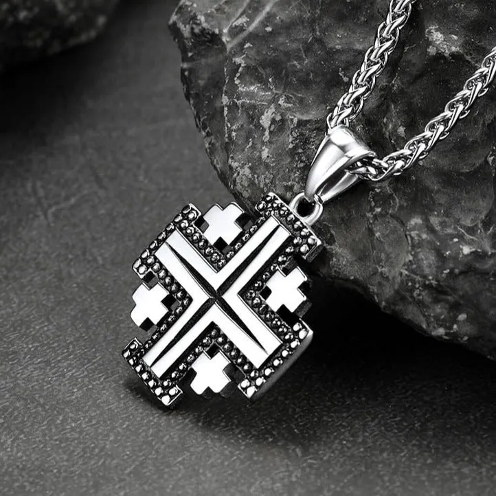 Religious Jerusalem Cross Necklace Stainless Steel sold by FaithHeart product image thumbnail 3