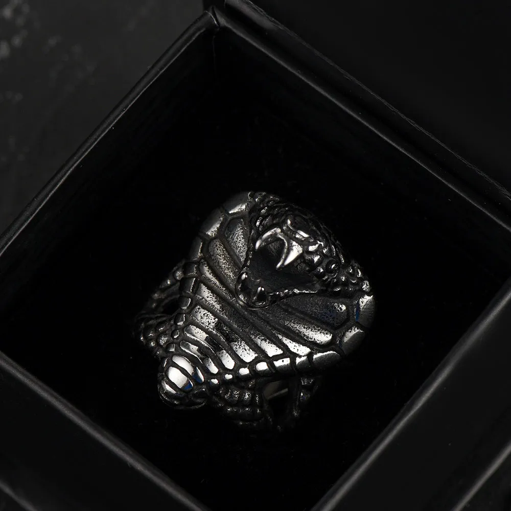 Gothic Huge Cobra Snake Ring Stainless Steel Ring for Men sold by FaithHeart product image thumbnail 5