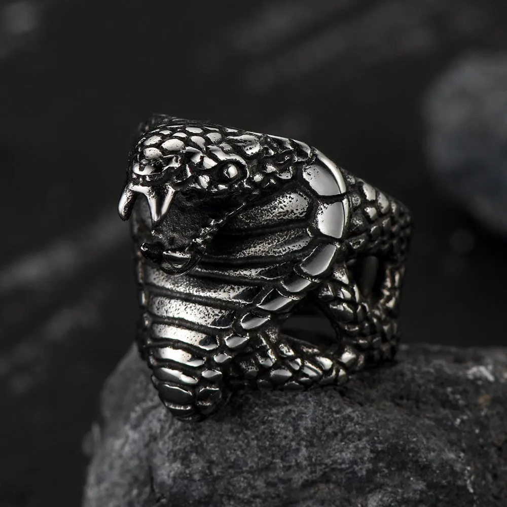 Gothic Huge Cobra Snake Ring Stainless Steel Ring for Men sold by FaithHeart product image thumbnail 2