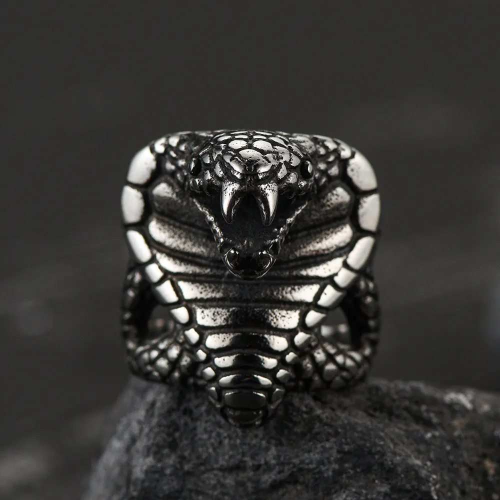 Gothic Huge Cobra Snake Ring Stainless Steel Ring for Men sold by FaithHeart product image thumbnail 3