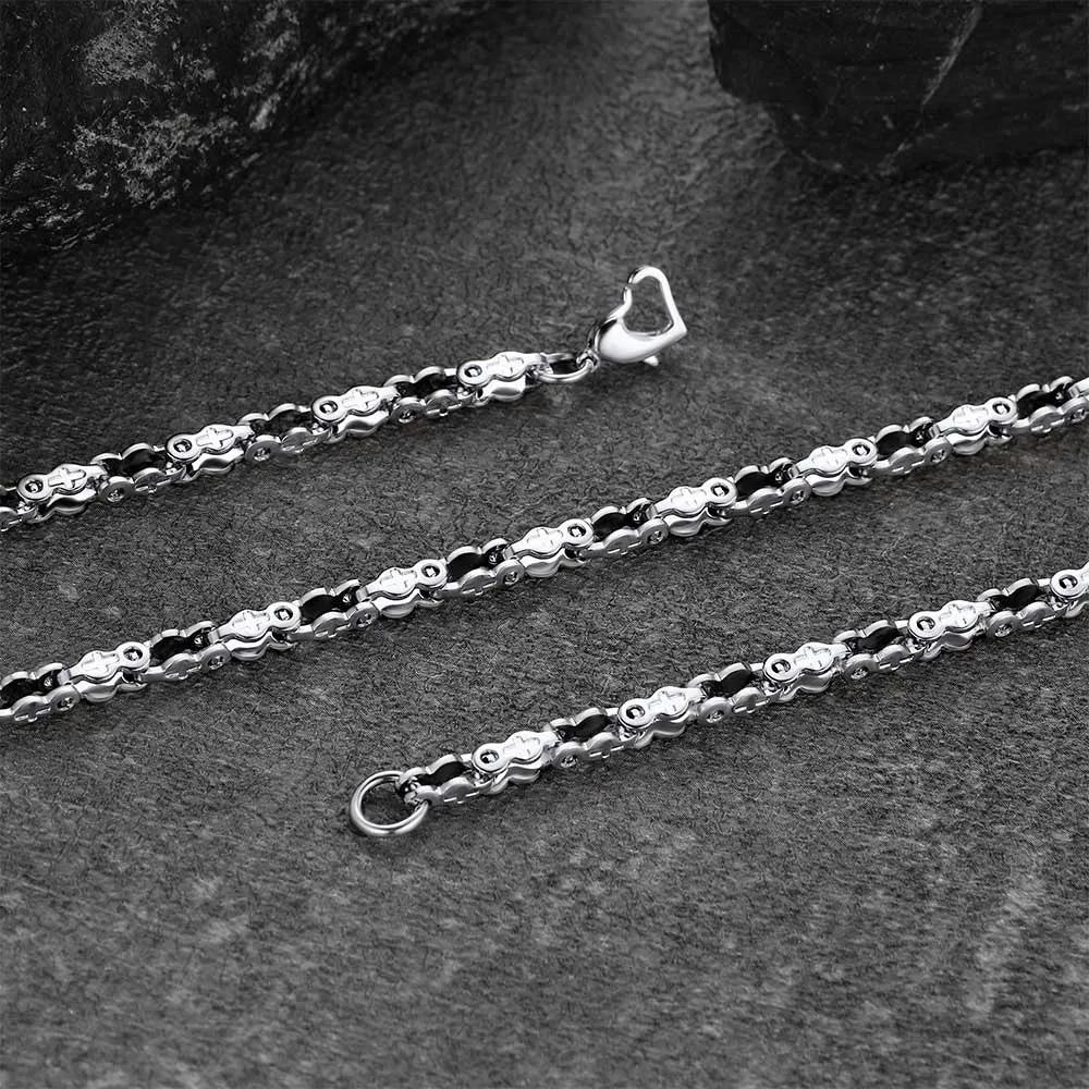 Stainless Steel Biker Chain Necklace with Cross for Men sold by FaithHeart product image thumbnail 4