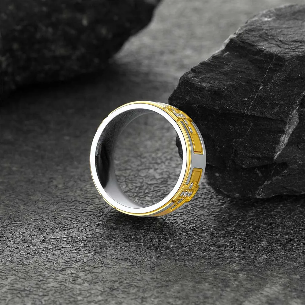 Cross Rings 5A+ Cubic Zirconia Stainless Steel Band Ring sold by FaithHeart product image thumbnail 5