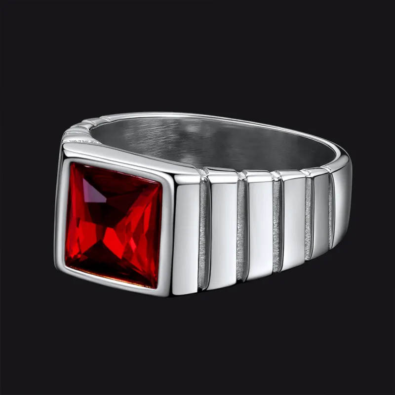 Birthstone Band Ring for Men sold by FaithHeart