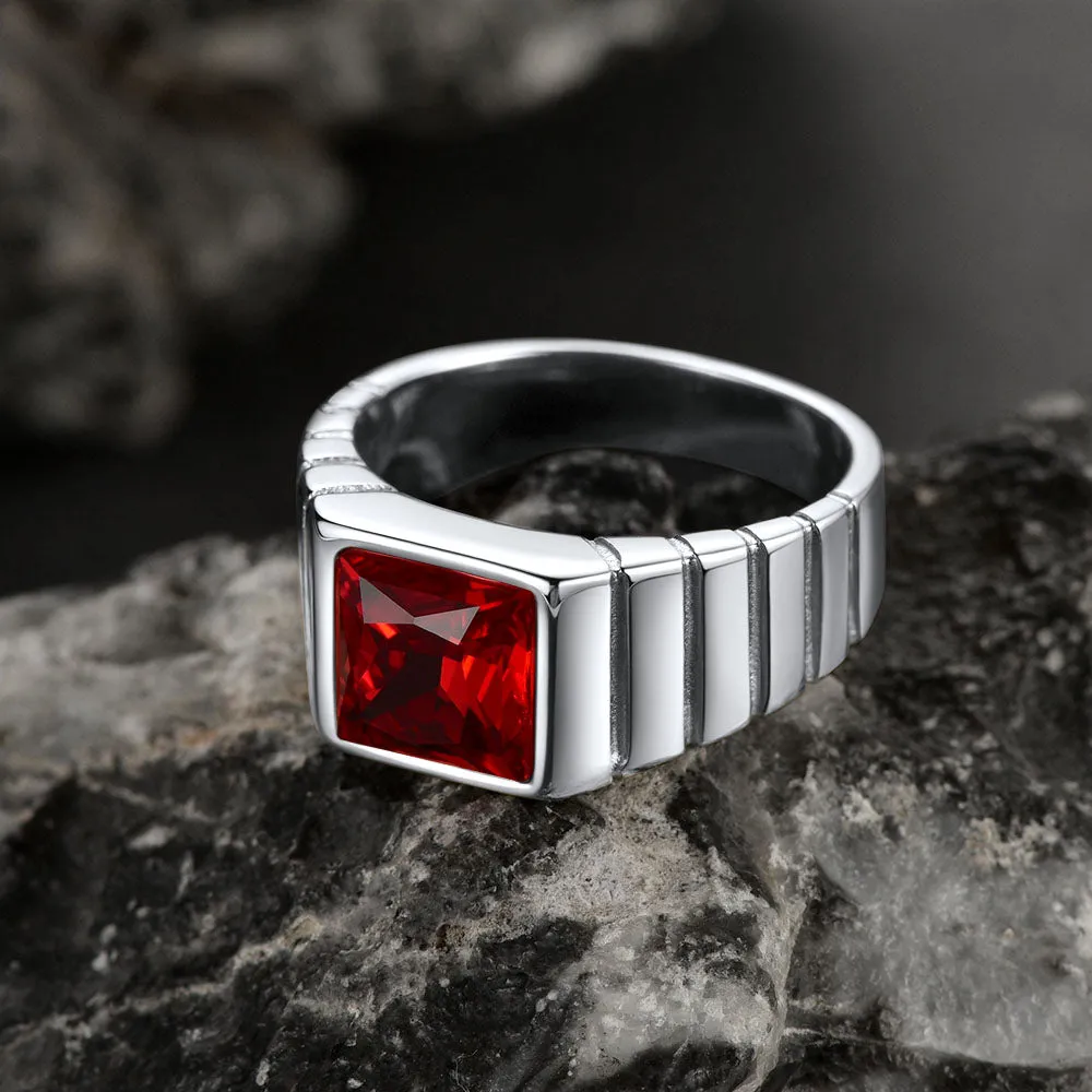 Birthstone Band Ring for Men sold by FaithHeart product image thumbnail 5