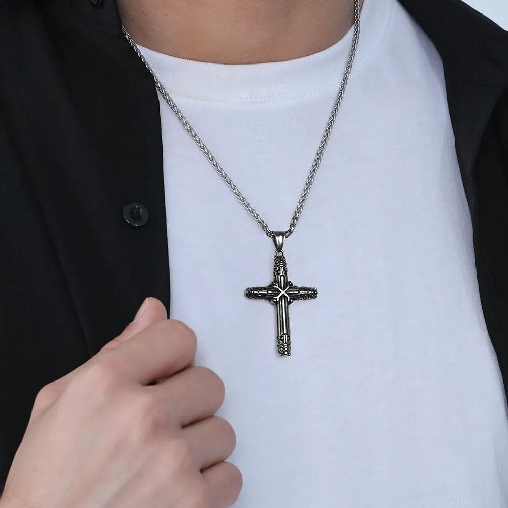 Christian Monkey King Stick Cross Necklace for Men sold by FaithHeart product image thumbnail 2