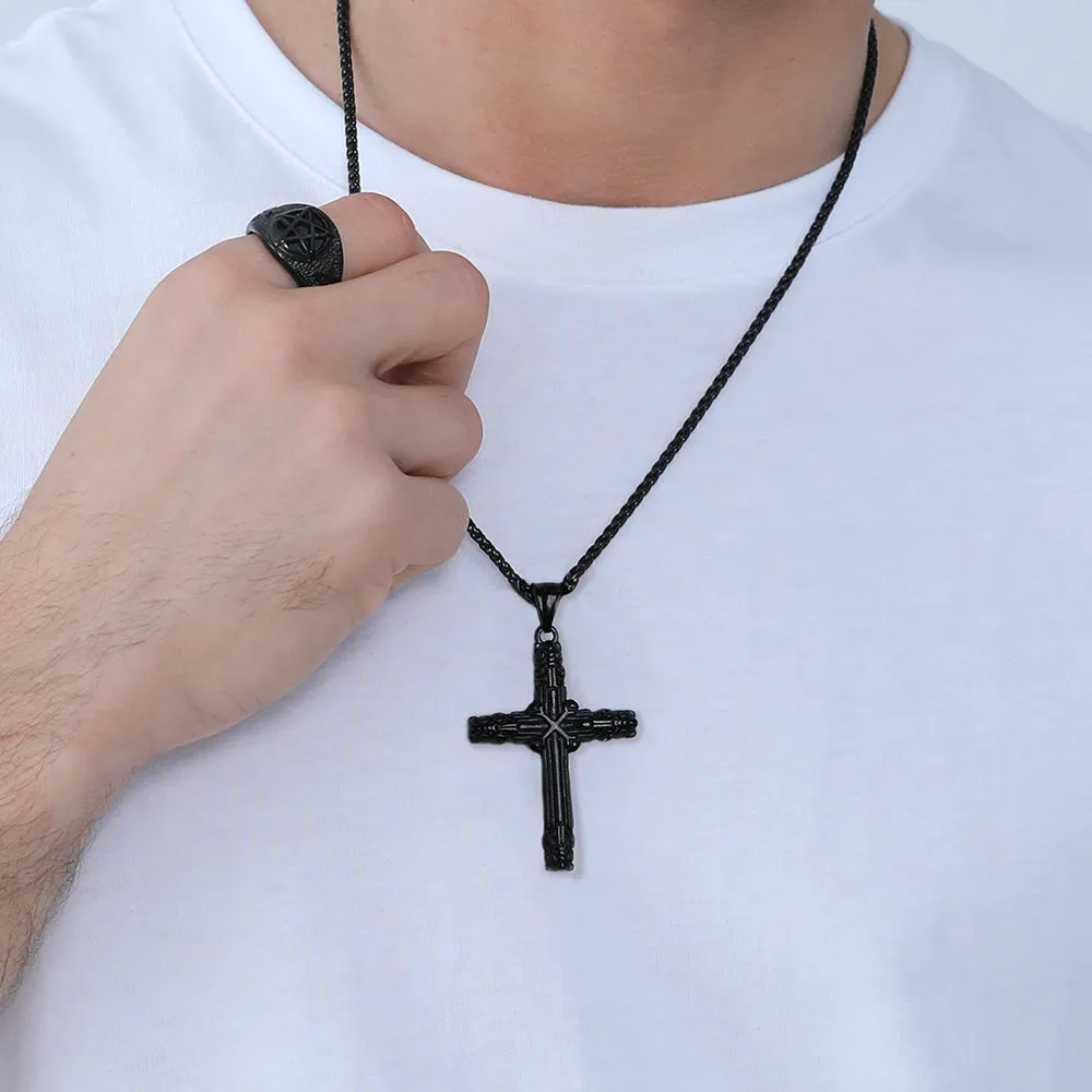 Christian Monkey King Stick Cross Necklace for Men sold by FaithHeart product image thumbnail 3