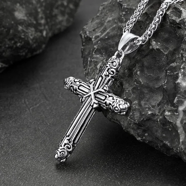 Christian Monkey King Stick Cross Necklace for Men sold by FaithHeart product image thumbnail 5