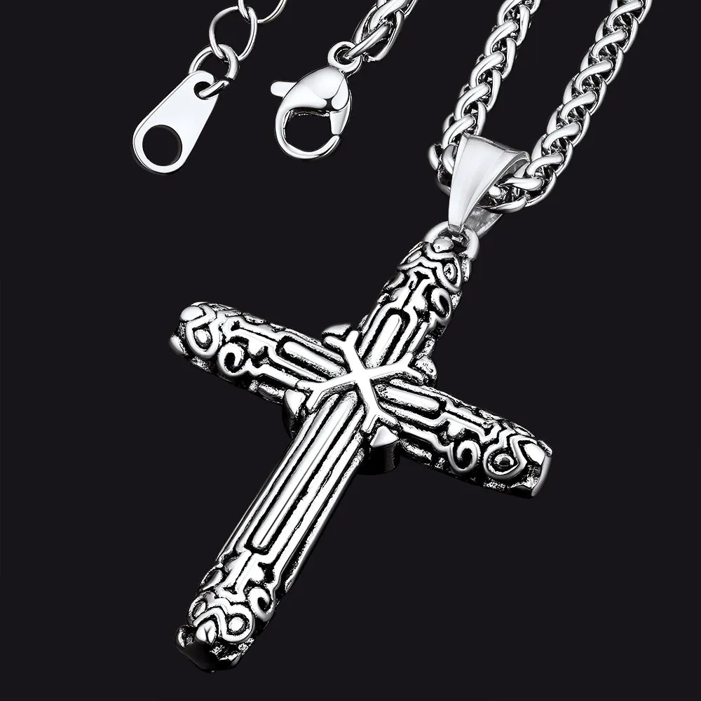 Christian Monkey King Stick Cross Necklace for Men sold by FaithHeart