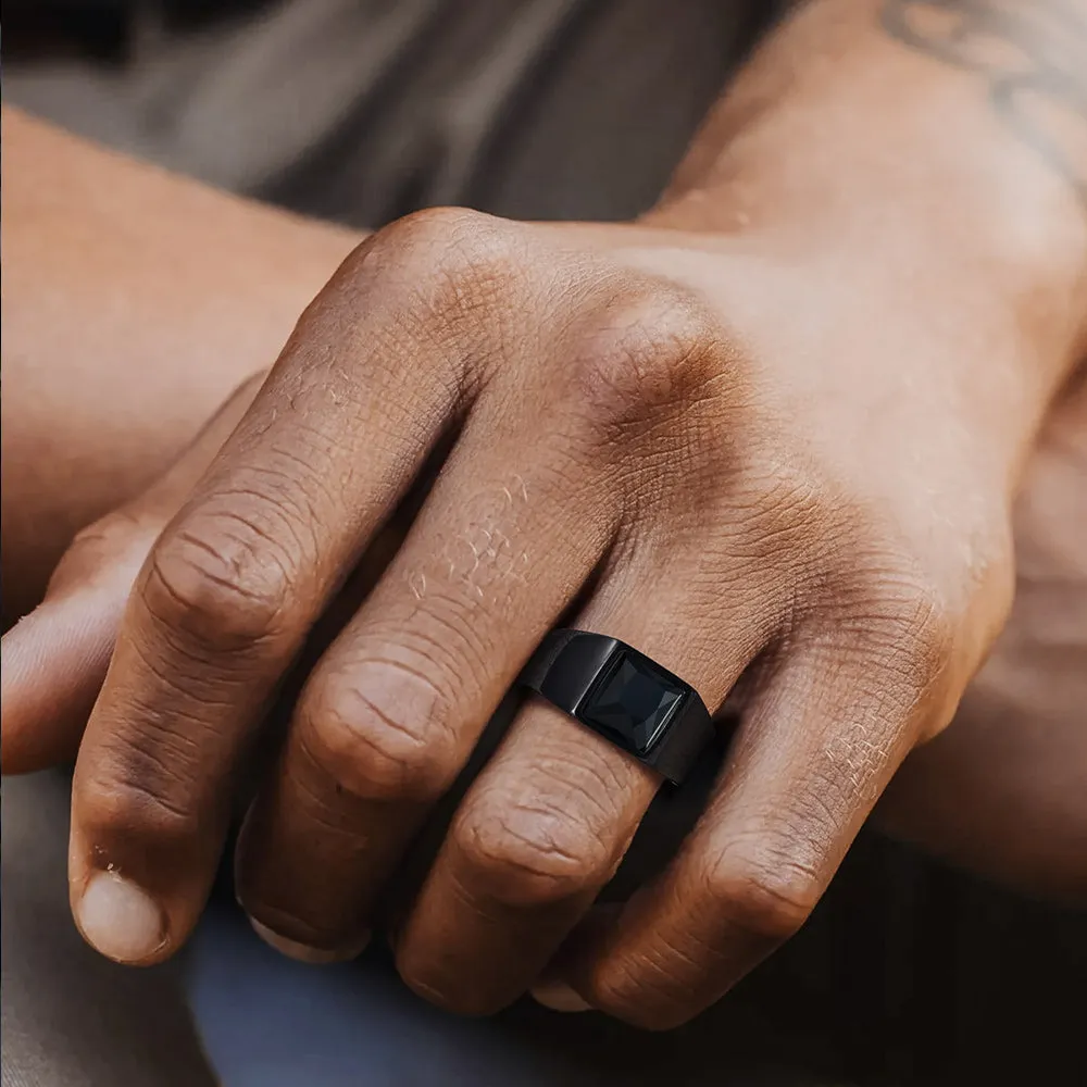 Minimalist Birthstone Gemstone Band Ring for Men sold by FaithHeart product image thumbnail 2