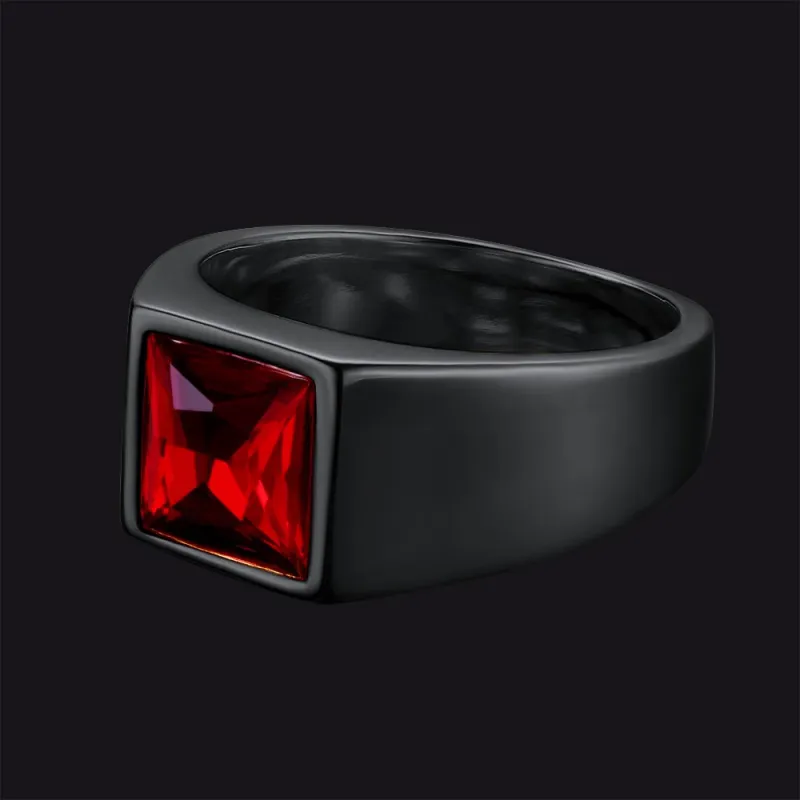 Minimalist Birthstone Gemstone Band Ring for Men sold by FaithHeart