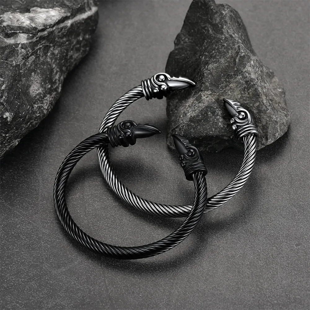 FaithHeart Viking Raven Cuff Bracelet Bangle for Men sold by FaithHeart product image thumbnail 2