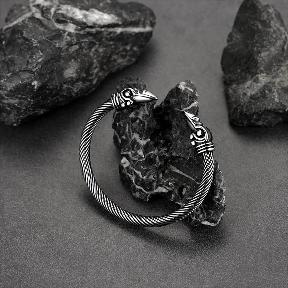 FaithHeart Viking Raven Cuff Bracelet Bangle for Men sold by FaithHeart product image thumbnail 5