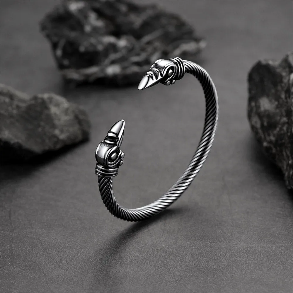 FaithHeart Viking Raven Cuff Bracelet Bangle for Men sold by FaithHeart product image thumbnail 3