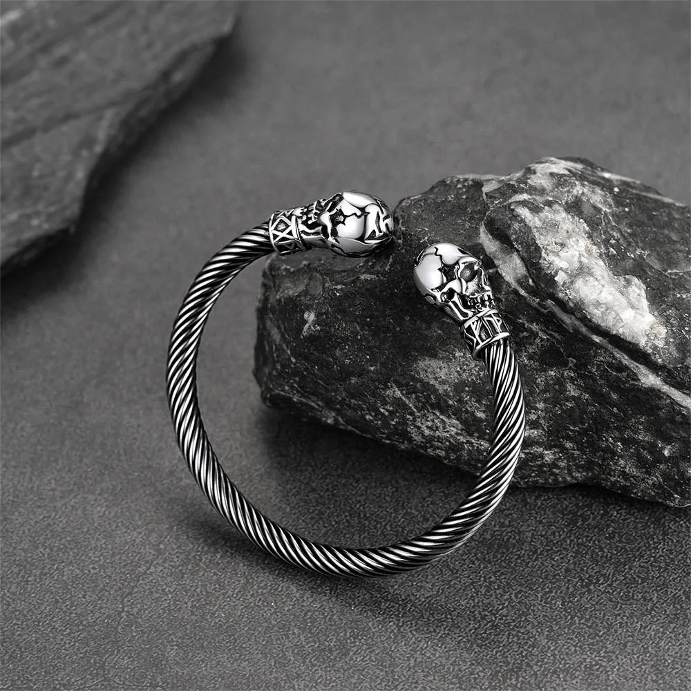 Skull Cuff Bracelet Adjustable Bangle for Men sold by FaithHeart product image thumbnail 4