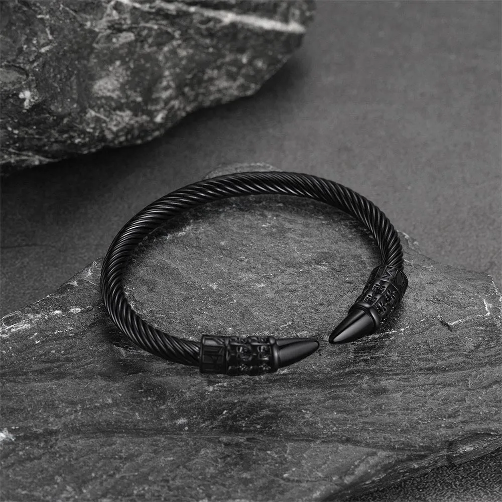 Viking Runes Skull Arm Ring Dangle Bracelet for Men sold by FaithHeart product image thumbnail 3