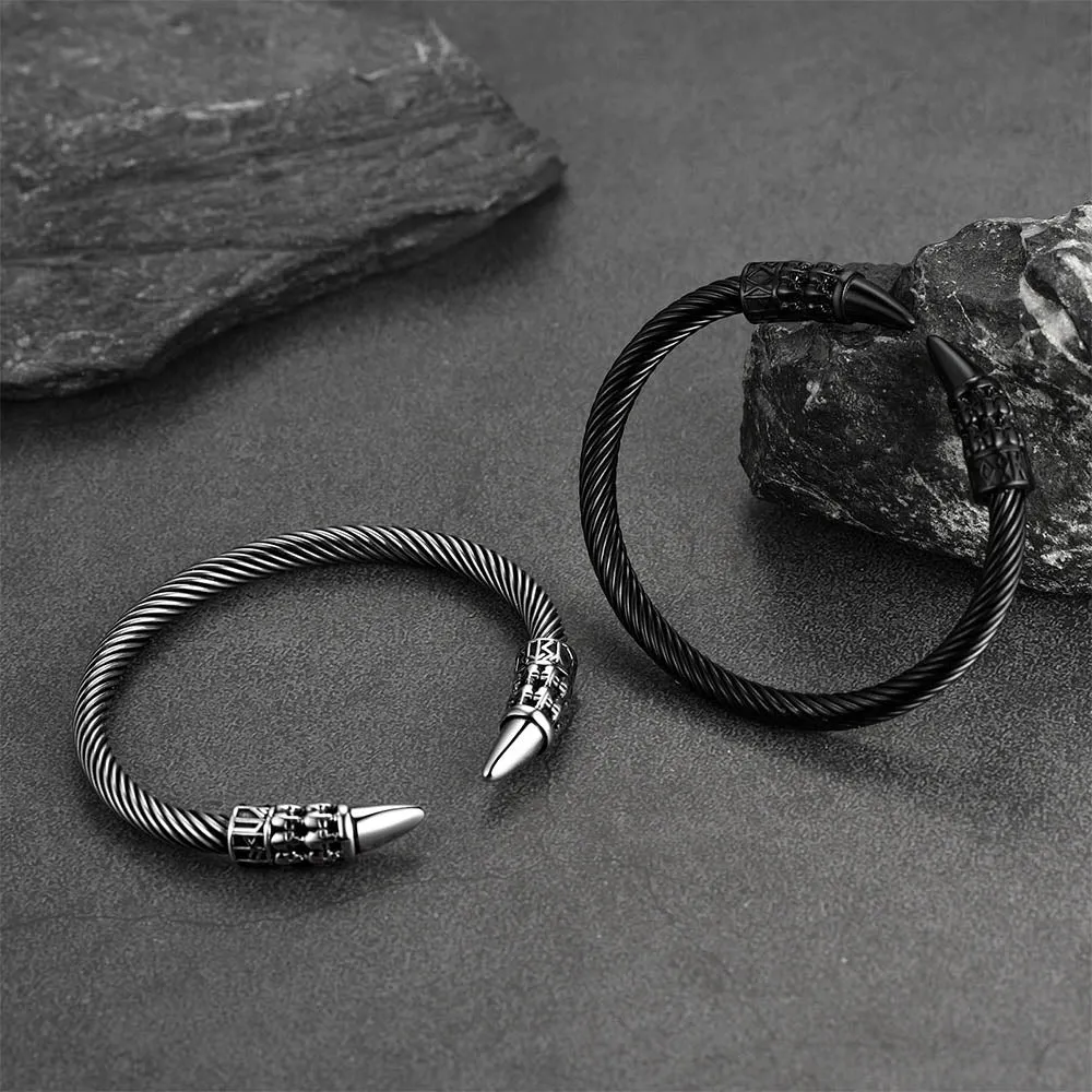 Viking Runes Skull Arm Ring Dangle Bracelet for Men sold by FaithHeart product image thumbnail 2